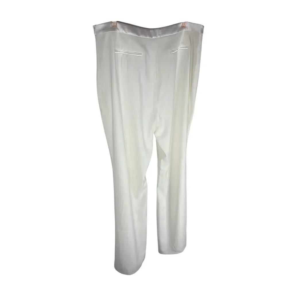 Nadine Merabi Charlotte Trouser High Rise Wide Leg Minimalist Elegant Bridal XXL